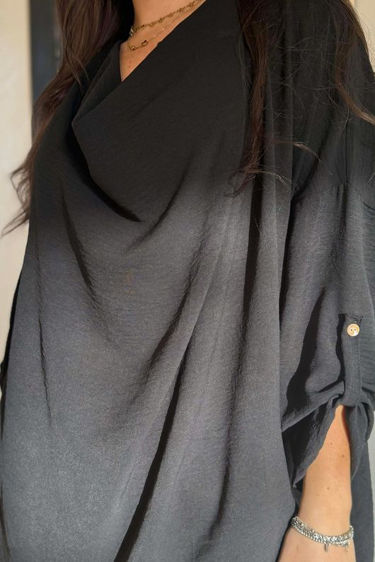 Drape Cowl Blouse Black /9=
